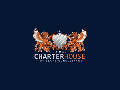 Charterhouse logo animal animation app art branding concept creative design heraldic identity illustration inspiration lettering lion logo typography ui ux vector web