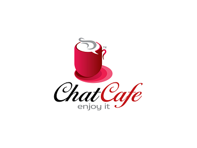 Chat Cafe animation app branding chat cafe concept creative design drinking food icon identity illustration inspiration lettering logo red cup type typography ui ux