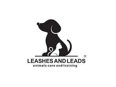 negative space dog and cat Logo