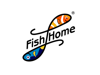 Fish Home Logo ambigram animation app branding dory fashion fish fish home fish logo font icon identity illustration inspiration lettering logo nemo sea ui ux