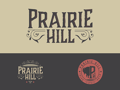 Prairie Hill Logo Concept badge country type western