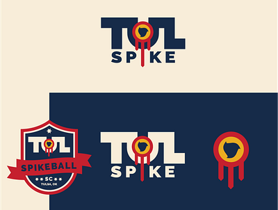 Tulsa Spikeball Club badge design logo sports logo
