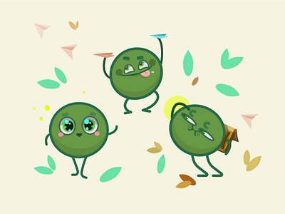 Peas children fan illustration peas vector