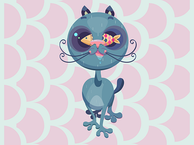 Hungry cat cat hungry illustration vector