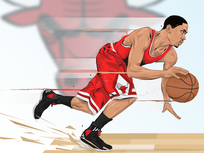 Derrick Rose Illustration adobeideas basketball drose illustration intuoscreativestylus nba vector wacom