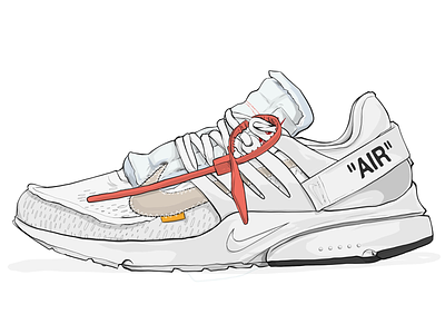 Nike Off-White Presto Illustration adobe draw ipad pro sneaker art