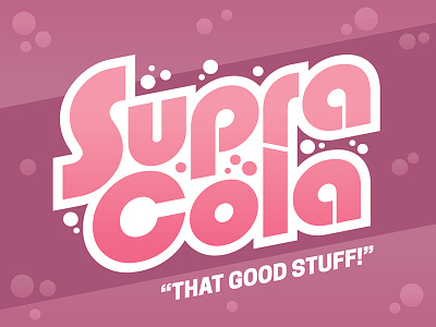 SupraCola bubbles coke cola fizz logo pink pop purple soda
