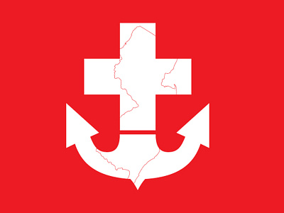 Jersey Relief anchor cross logo new jersey red relief sandy white