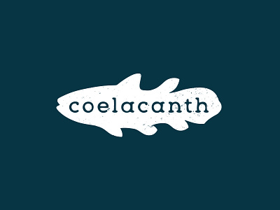 coelacanth blue coelacanth distress fish green logo teal