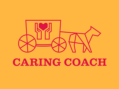 Caring Coach bank banks caring carriage cart charity giving hands heart horse logo philanthropy
