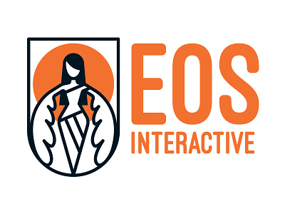 Eos Interactive angel badge developer game gamedev god goddess orange sun wings