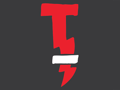 TT crossbar icon lightning logo red t white