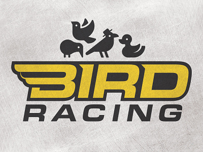 Bird Racing birds black logo racing yellow
