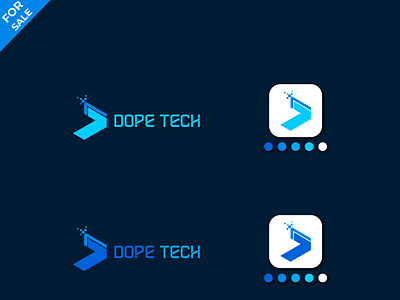 Dope tech logo design (D+T+tech symbol)