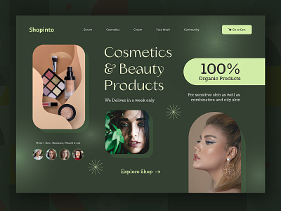 Cosmetics & Products Web Header UI