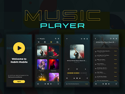 Hobitt Music Player - App Design android app design apple application asif dzn asif ios iphone mac mobile app mobile app design mobile ui music music app music player music player app playlist sound ui ux