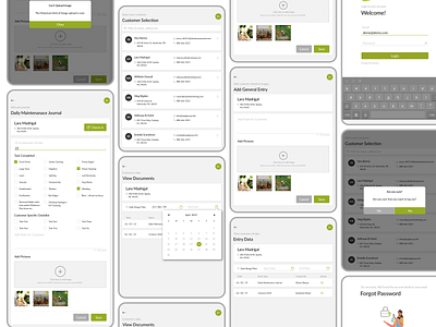 Ipad app - Gardening clockin daily log design gardening ipad ipad app ui ux