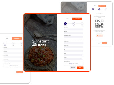 Vendor's Registration Wizard food login qr code registration sign up step vendors web app wizard