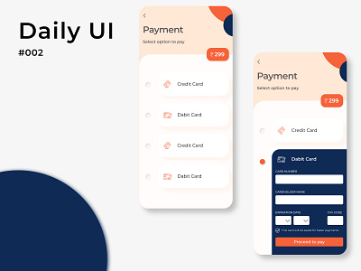 Daily UI dailyui card portfolio pay