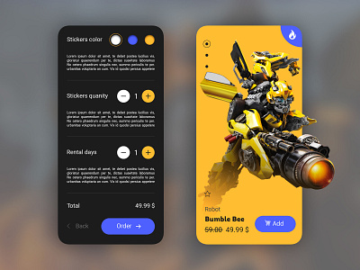 UIUX Rental Card Product of AR Hero