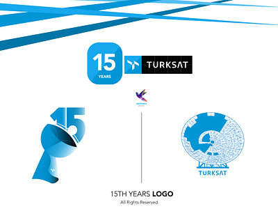 15th Years Logo for TURKSAT art design dribbble illustration logo sattelite space vector