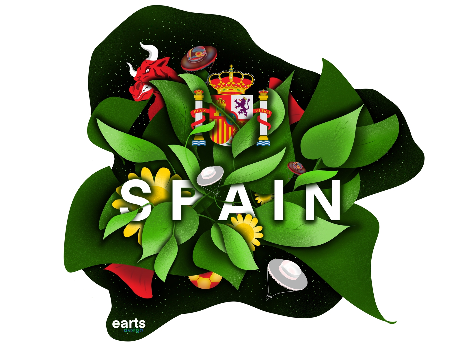 S P A I N barcelona design dribbble football illustration madrid matador procreate procreateapp spain