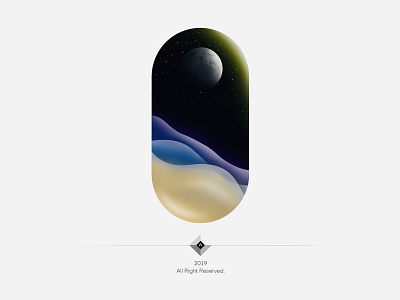 Moonlight art design dribbble illustration invite logo procreate space stars
