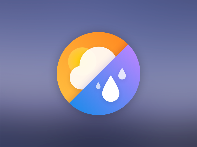 App Icon water drops circle cloud sun rain weather ui sketch dock icon app