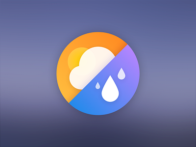 App Icon app circle cloud dock drops icon rain sketch sun ui water weather