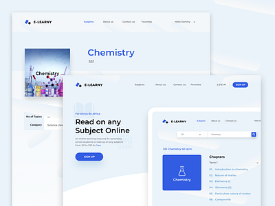 E-learny - An online reading platform design ui ux web website