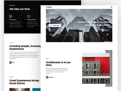 Scrappers Architecture Landing page architecture architecture design color design flatdesign interaction design minimal ui ux vector web website website design