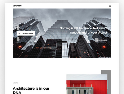 Scrappers Architecture Landing page architecture design minimal typography ui ux vector web website