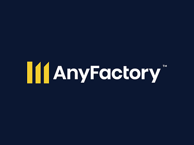 AnyFactory logo app branding design flat icon logo minimal typography ui vector