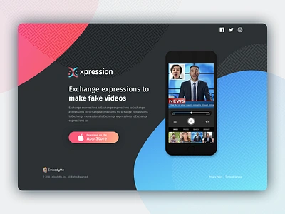 Xpression Web app branding design homepage ios lp minimal ui web