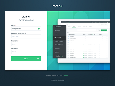 WOVN.io Sign up