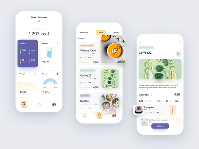 Nutrition app concept app branding delivery design diet food nut nutrition restaurant ui ux