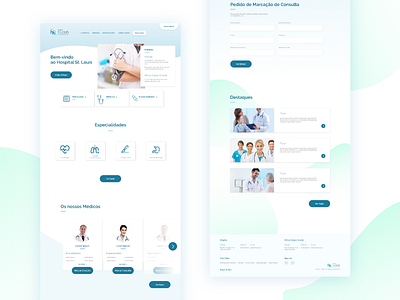 Hospital Homepage blue design flat gradient green homepage hospital medical ui