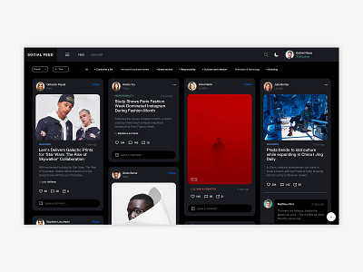 Social Feed Interface art direction design fashion interface luxury ui ux web webdesign website