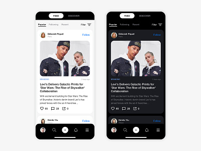 Social Feed App app application art direction design fashion luxury minimal social app social media ui ux
