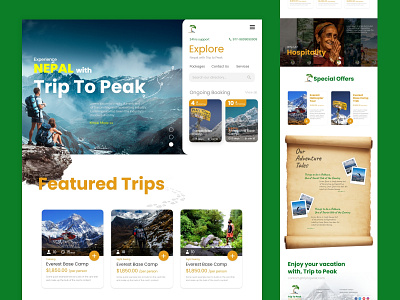 Web design for trekking agency design desktop mountain nepal traditional trek trekking trip ui uidesign web