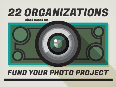Funding Your Photo Project guide cover camera dollar dollar bill funding lens money photographer photography shadow teal