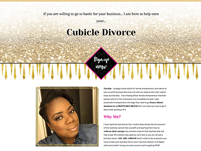 Cubicle Divorce sales page bootcamp one page sales page web design website