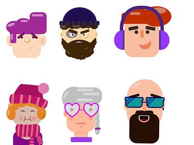 Vector faces collection 2 affinity designer affinity faces affinity ipad bald guy character character design creative cute face design flat design flat design flat faces illustration illustrator ipad illustration ipad vector vector vector art vector faces vector illustration
