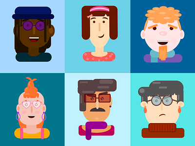 Vector Faces Collection 5 affinity designer affinity ipad character design characters design flat design vector design vector faces vector illustration