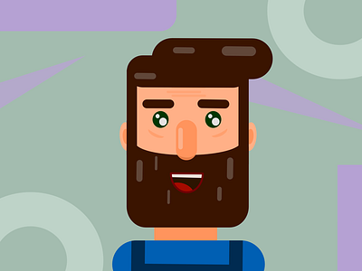 Bearded dude affinity designer affinity ipad beard guy with beard vector art vector character vector illustration