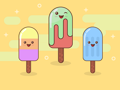 Cute Popsicle affinity designer affinity vector ice cream kawaii kawaii popsicle vector art vector artwork vector illustration vector sweets