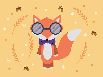 Cute Autumn Fox 2 autumn drawing fox vector drawing vector illustration