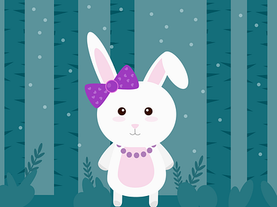 Cute Bunny Illustration 2 affinity art affinity designer affinity illustration affinity vector cute bunny vector forest vector illustration