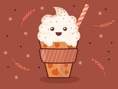 Cute Pumpkin Spice Late Cup affinity designer daily vector illustration vector art vector drink