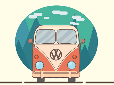 Holiday Camper Van camper car illustration van vector artwork vector illustration